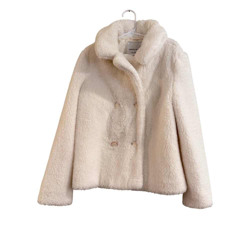 Janie and Jack Faux Fur Coat Kids 7 to 8 Cream Sherpa Teddy Glam Winter